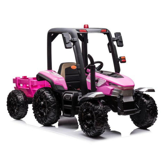 AgriPow 24V Electric Ride On Tractor with Trailer Pink