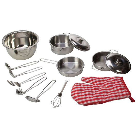Bigjigs Stainless Steel Kids Kitchenware Set 13 Piece