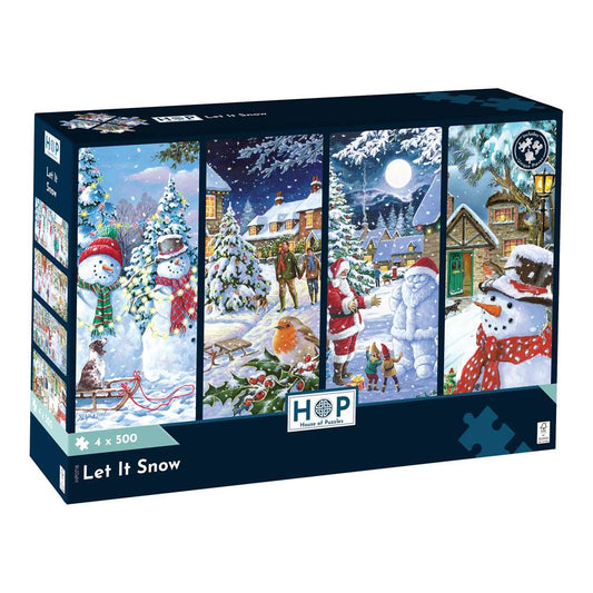 House of Puzzles Let It Snow 4 x 500 Piece Jigsaw Puzzles box front