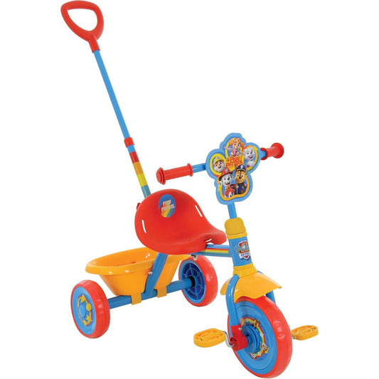 Paw Patrol First Ride On Trike with colorful Paw Patrol character decals for kids' first biking adventure.