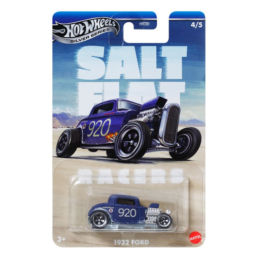 The Hot Wheels Salt Flat Racers 2025 1932 Ford features vintage racing details, making it an ideal addition to any Hot Wheels fan’s collection.