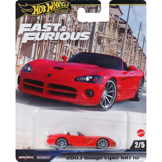 Fast & Furious fans will love the Hot Wheels Premium Dodge Viper SRT10 with sleek aesthetics.
