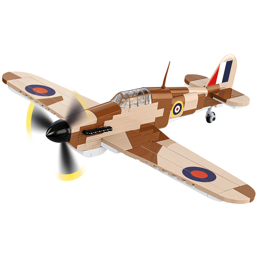 COBI Hawker Hurricane Mk.1 WWII Aircraft Building Set picture of the complete constrution on the white background