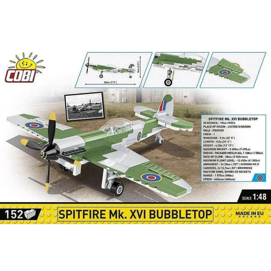 COBI Supermarine Spitfire Mk XVI Bubbletop WWII Building Set constructor with 152 pieses