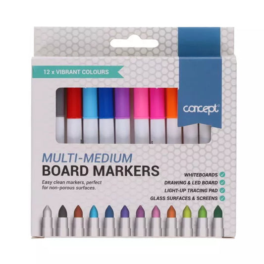 Concept Multi-Medium Board Markers 12 colors in the box