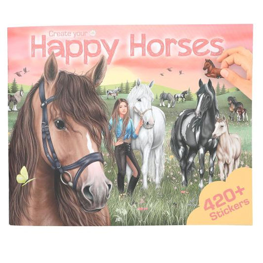 Happy Horses Colouring Book sticker book for creativity