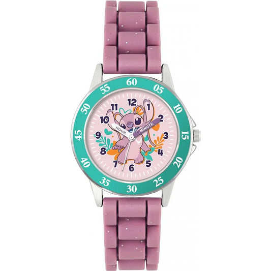 Disney Lilo & Stitch Pink Angel Quartz Watch close view picture of the watch design