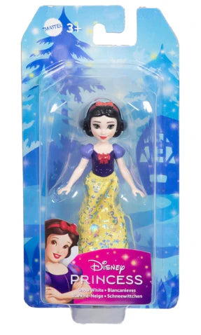 Disney Princess Small Doll Snow White in her iconic outfit, featuring a sparkly dress and accessories like shoes and a hairband.