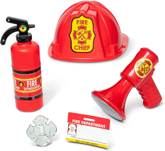 Melissa & Doug Fire Chief Costume Set for Kids accessorries included