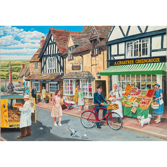 Gibsons - A Visit to the Village 40 XL Piece Jigsaw Puzzle, perfect for those with visual impairments or fine motor skill challenges.