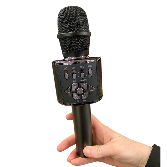 Bluetooth Karaoke Handheld Microphone Black picture on the white background