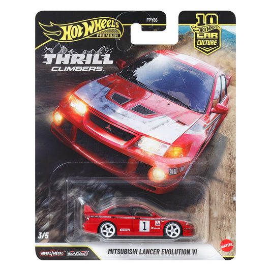 Hot Wheels Premium Mitsubishi Lancer Evolution VI Thrill Climbers Diecast Car picture in the box