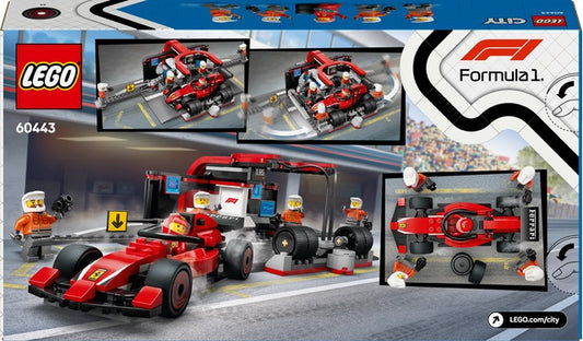 LEGO CITY 60443 F1 Pit Stop & Pit Crew with Ferrari Car