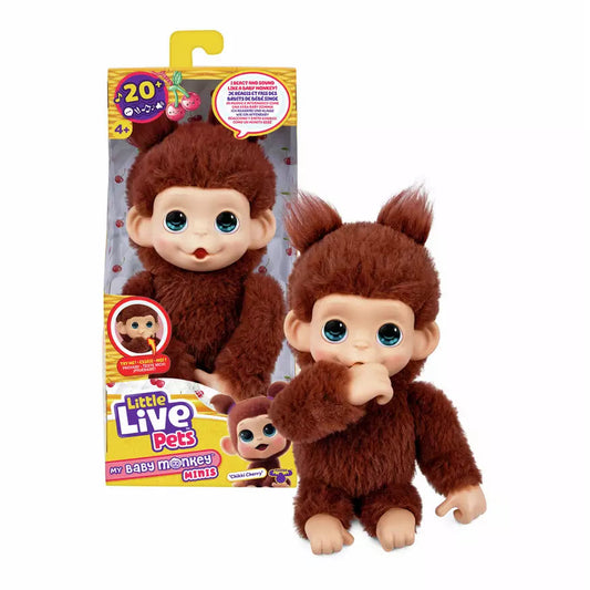 Little Live Pets My Baby Monkey Minis Chikki Cherry Interactive Toy picture on the white background