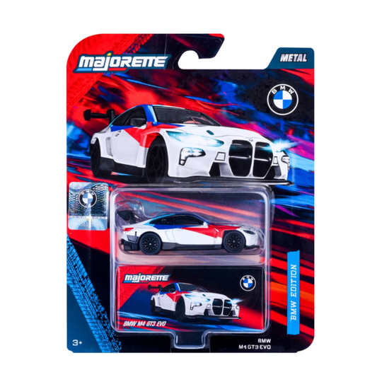Majorette BMW M4 GT3 EVO White Diecast Model Car picture in the box