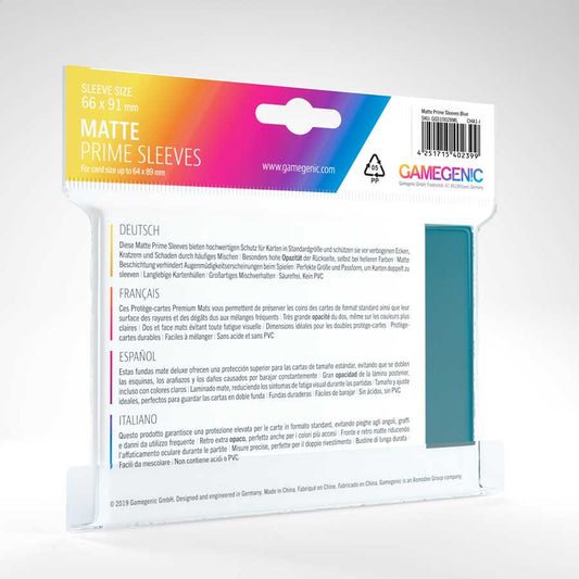 Gamegenic Matte Prime Blue Card Sleeves for trading cards display