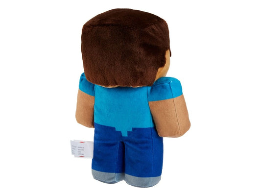 Minecraft 8-inch Plush Steve, made from durable, mixed fabrics for long-lasting play.