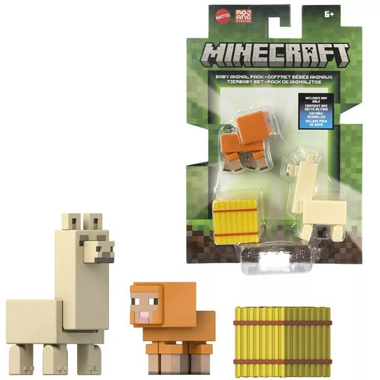 The Minecraft Baby Animal Pack Action Figure provides hours of fun with posable figures and iconic accessories for roleplay.