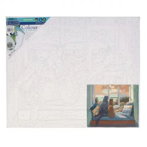 Icon Cat on Sill Paint By Numbers Canvas Kit picture on the white background