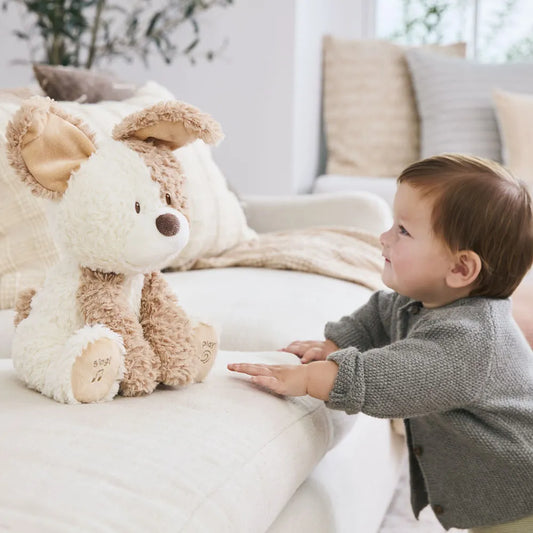 GUND Animated Peeki the Puppy Plush Toy peek-a-boo playing puppy