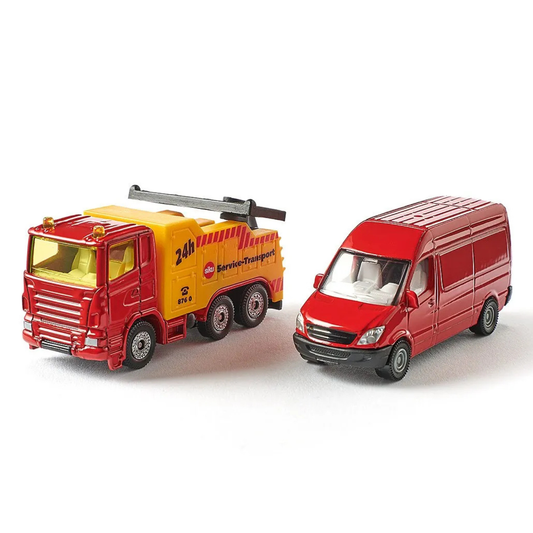 Siku Breakdown Tow Truck with Car Toy Vehicle picture on the white background