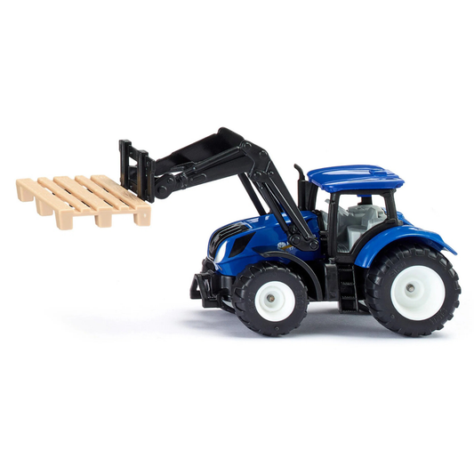 Siku New Holland Tractor with Pallet Fork & Pallet picture on the white background