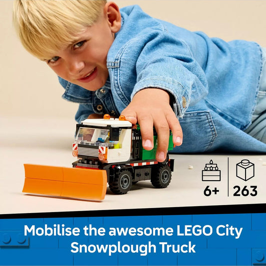 LEGO City 60490 Snowplough Truck Toy with Driver Minifigure life style picture