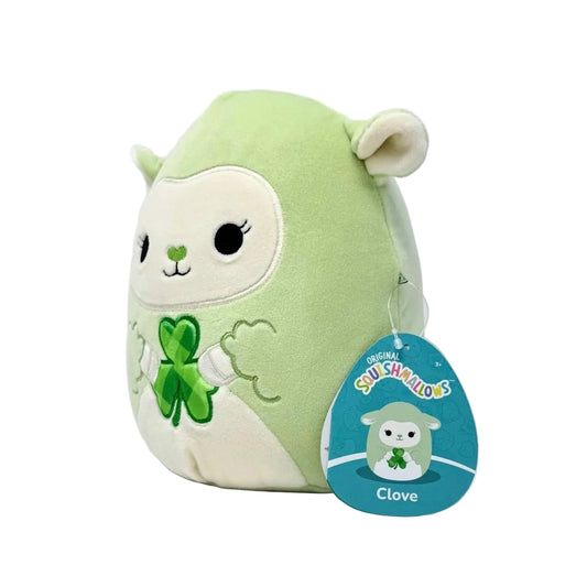 Squishmallows Clove Green Lamb with Shamrock side view picture