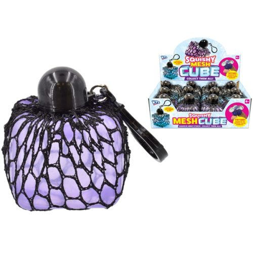 Squishy Mesh Cube With Keyring picture on the white background
