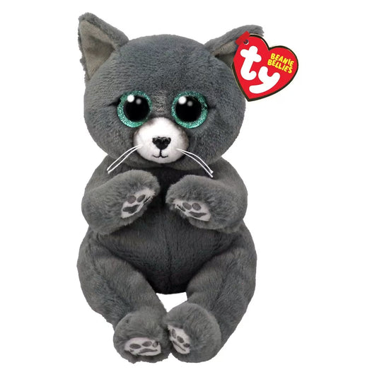 TY Beannie Bellies Binx Fluffy Kitten Gray picture on the white background