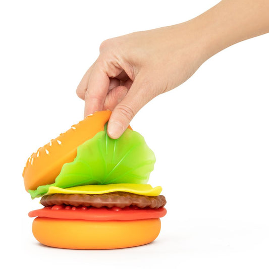The Big Squij Peel & Stack Burger Sensory Toy