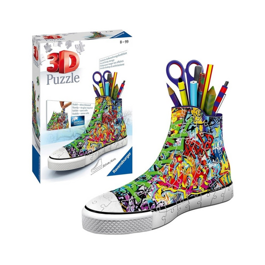 Packaging of the Ravensburger 3D Puzzle Graffiti Sneakers 108PC