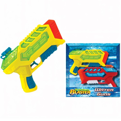 two pack of red and yellow water guns