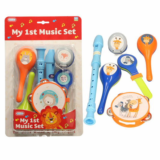 6 piece music set pictured with packaging