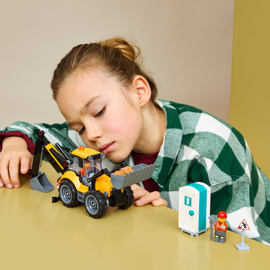 LEGO City 60480 Yellow Backhoe Loader Lifestyle Picture