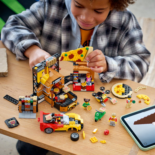 LEGO City 60496 Pizza Delivery Experience with Vehicles Lifestyle Picture