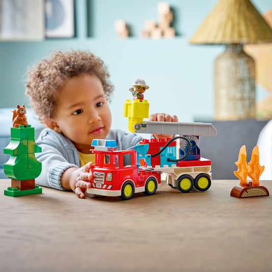 LEGO Duplo 10473 Fire Truck with Hose and Firefighter Lifestyle Picture