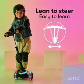 Zinc Sunshine Light Up 3 Wheel Scooter - Black