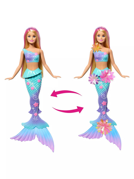 transformation of flower magic mermaid barbie