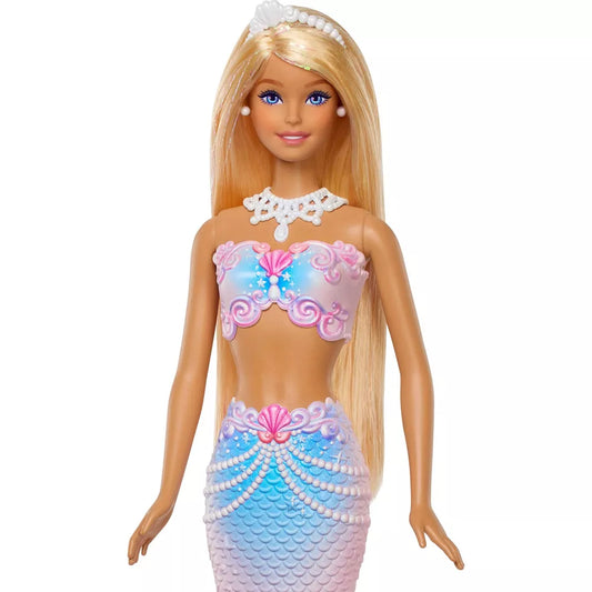close up of mermaid barbie face