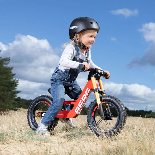 berg helmet on child