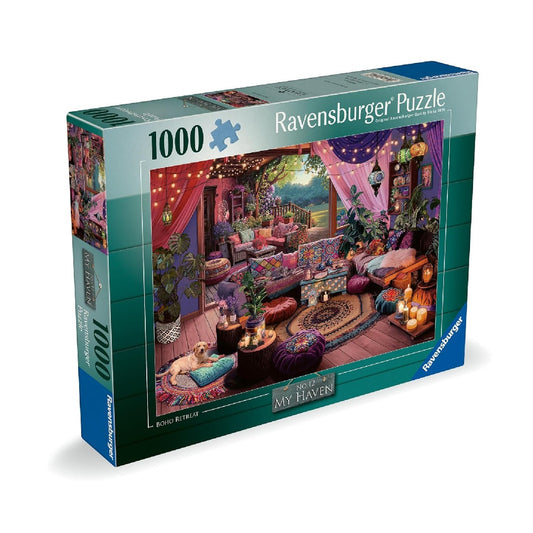 boho retreat 1000pc jigsaw puzzle box