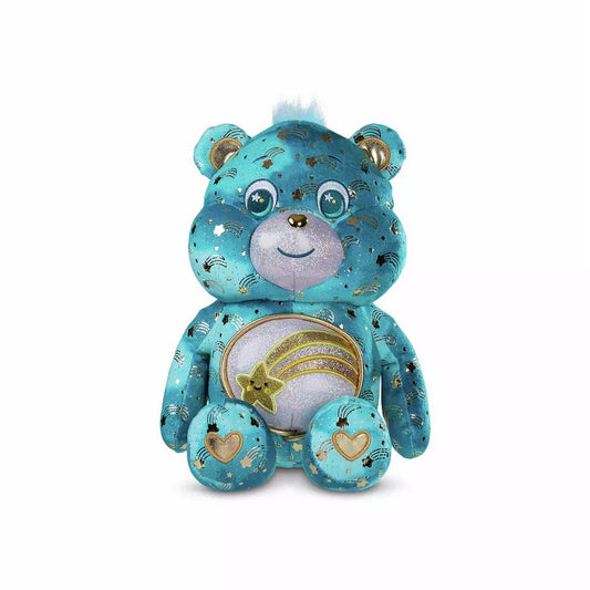 blue care bear with gold accents