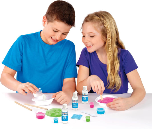children plying with slimy fun kit