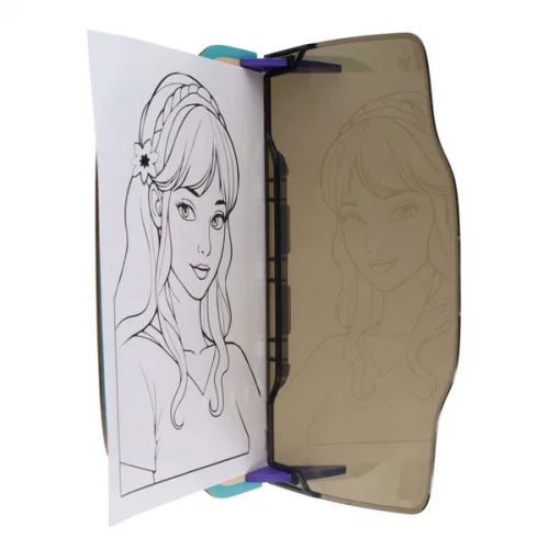 girl drawing page of set