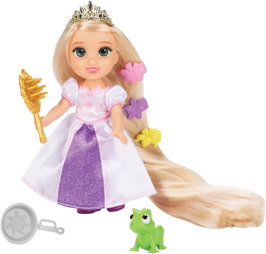 rapunzel doll with long hair in white dress
