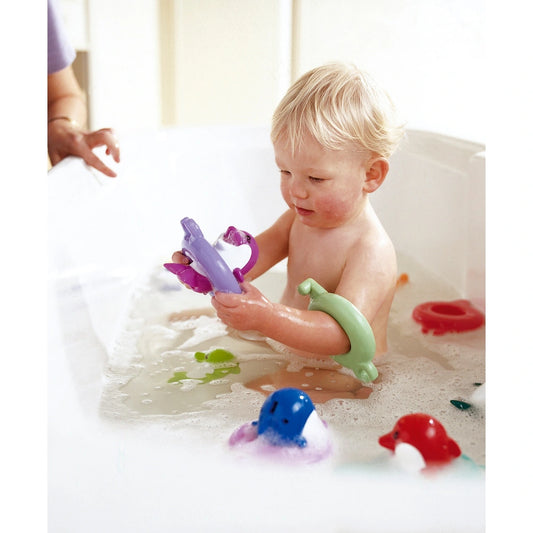 colourful dolphin bath toys