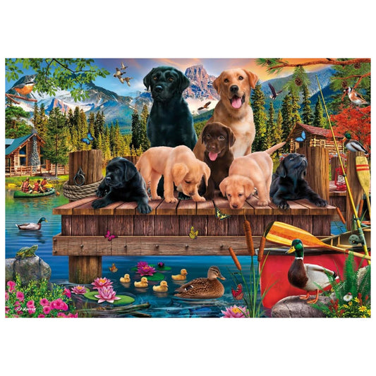 Dog Family by the Lake finished puzzle