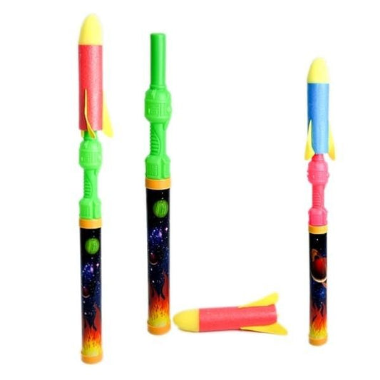 assorted colours of foam rocket shooter