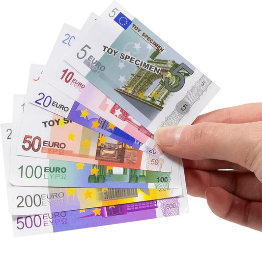 hand holding euro money play bank notes